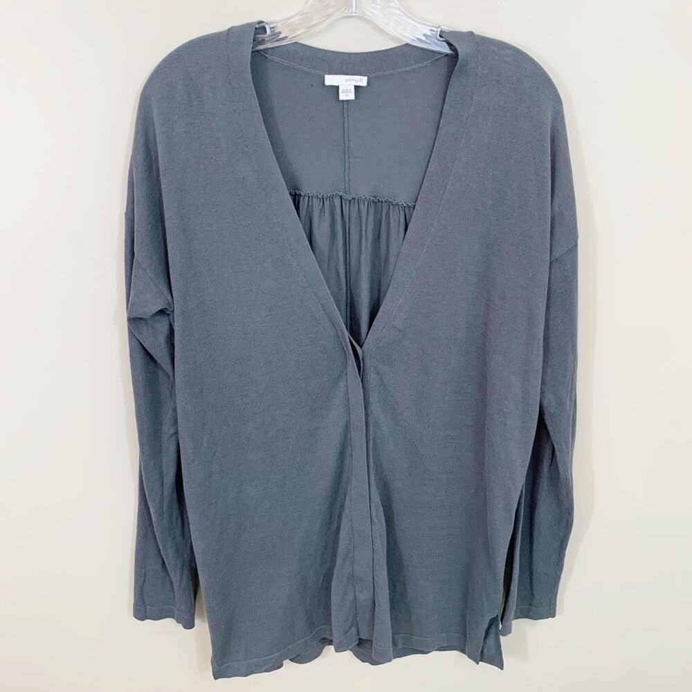 J Jill Gray Button-Down Cardigan